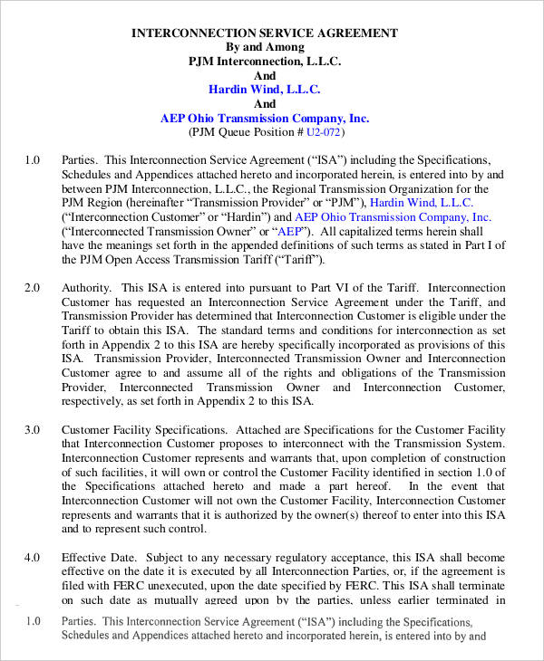 Interconnection Agreement Templates - 12 Free Word, PDF Format Download