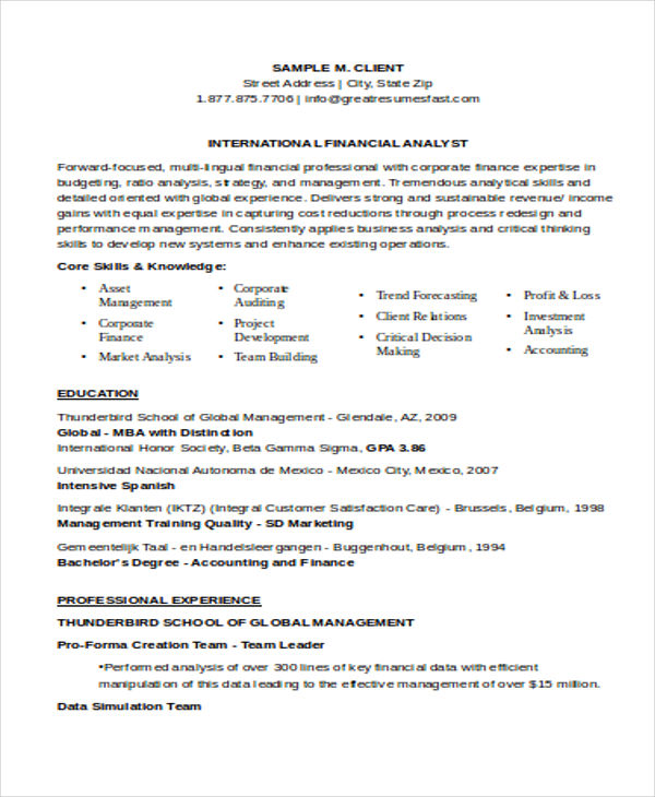 13+ International Curriculum Vitae - Sample, Example Format Download