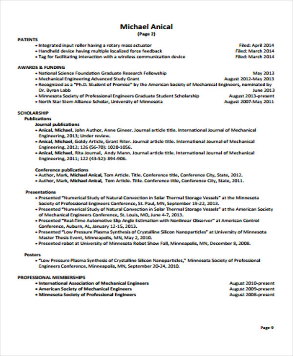 13+ International Curriculum Vitae - Sample, Example Format Download