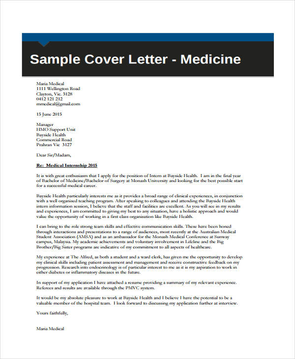 cover letter for application university