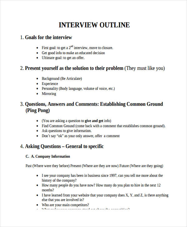 7 Formal Outline Templates Free Sample Example Format Download