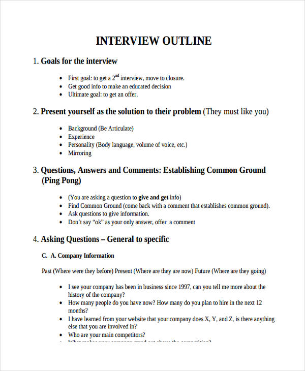 7 Formal Outline Templates - Free Sample, Example Format Download