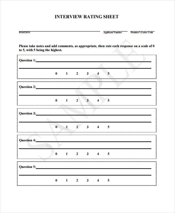 9+ Interview Sheet Templates in Google Docs | Google Sheets | MS Excel ...