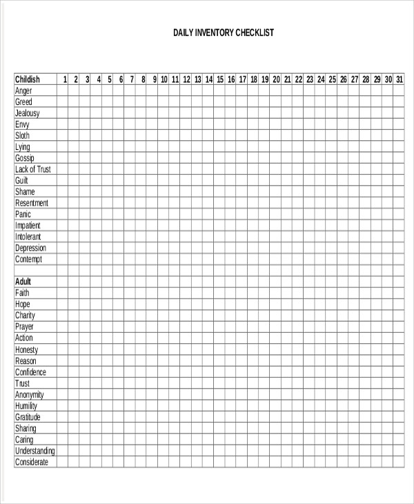 10+ Daily Inventory Templates Sample, Example