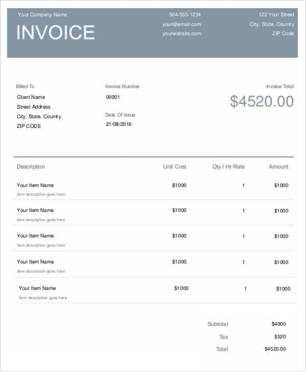 12+ Work Invoice Templates - Free Sample, Example Format Download