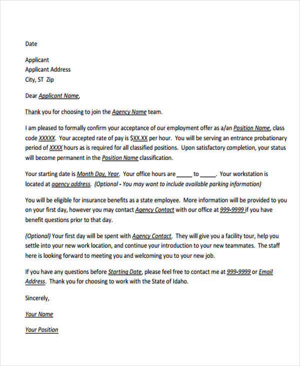 7+ Job Offer Thank-You Letter Templates - Free Samples, Examples Format ...