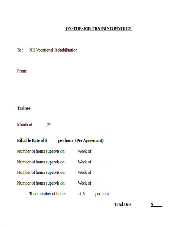 8 Training Invoice Templates Word Pdf Free Premium