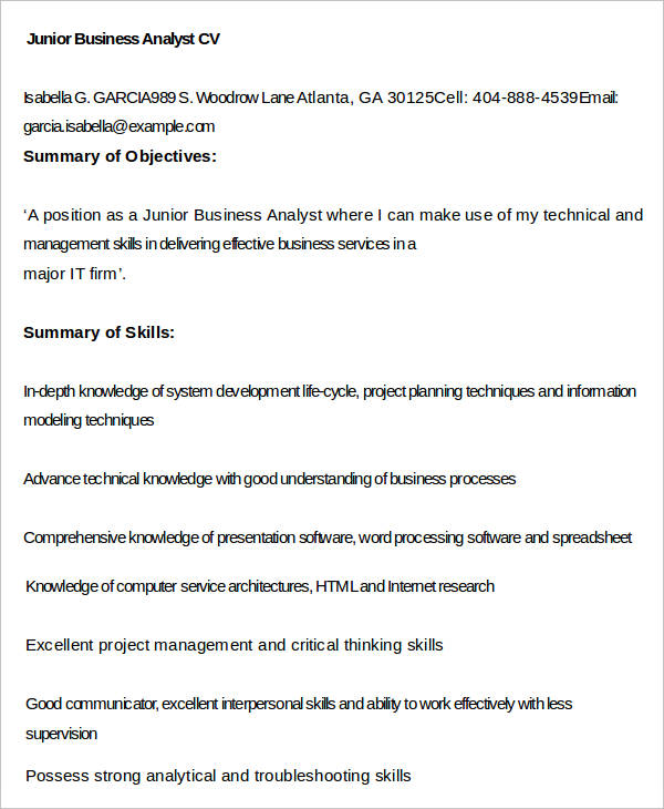 Business Curriculum Vitae Template - 8 Free Word, PDF Documents Download