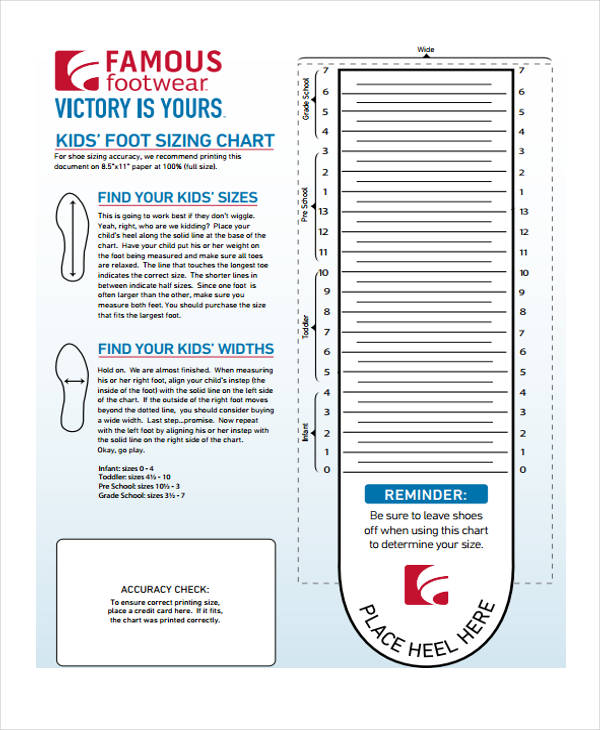 Foot Measuring Chart Printable
