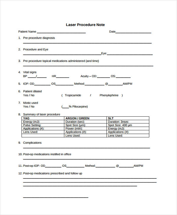 Procedure Note Templates 6+ Free Word, PDF Format Download