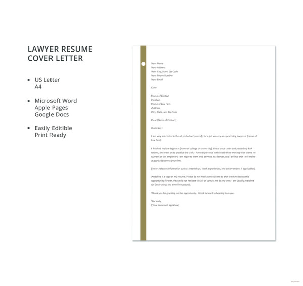 sample cover letter for law students