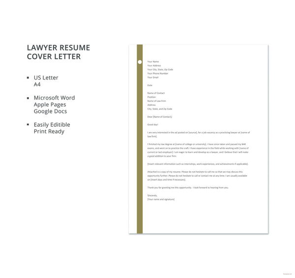 cover letter sample law student