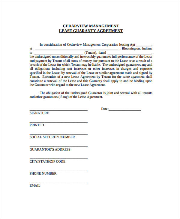 authorised guarantee agreement assignment