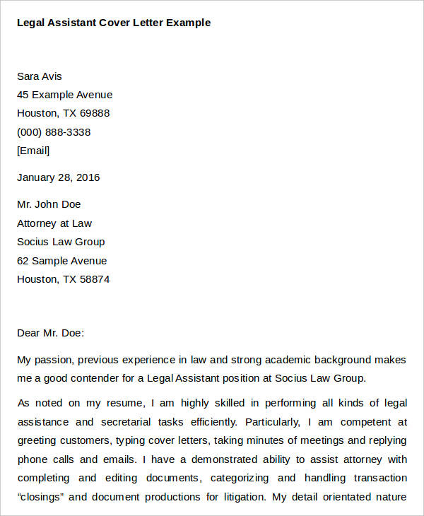 7 Legal Cover Letters Free Sample Example Format Download Free Premium Templates