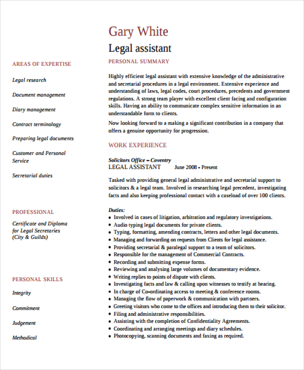 9+ Legal Curriculum Vitae Templates - Word, PDF