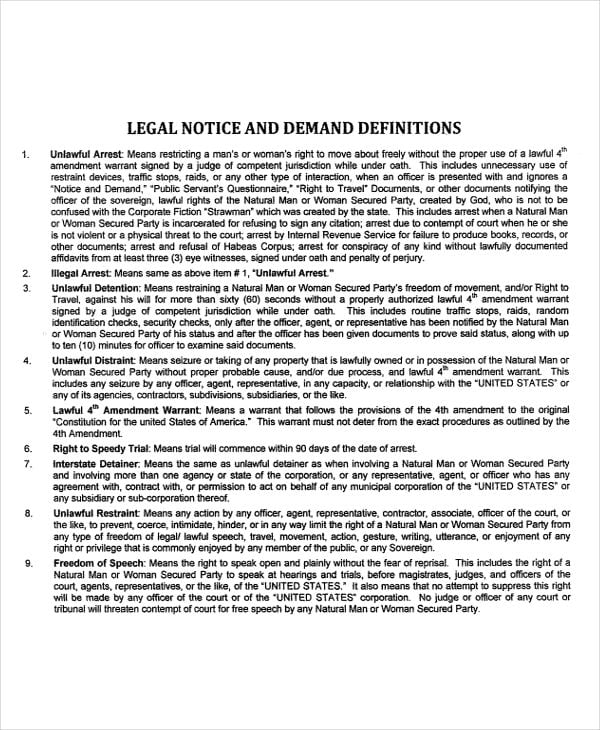 legal demand