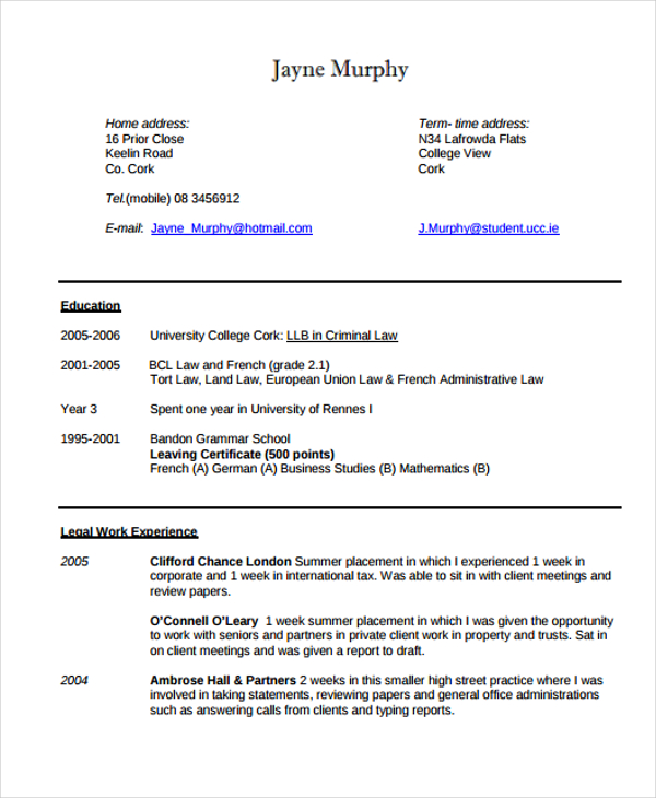 9+ Legal Curriculum Vitae Templates - Word, PDF