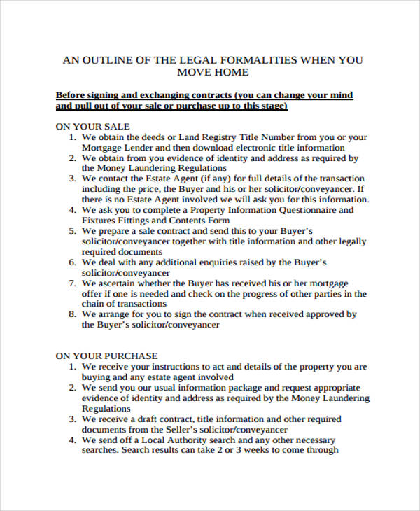 legal outline sample