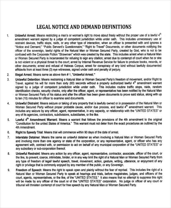 18+ Legal Notice Templates PDF, DOC