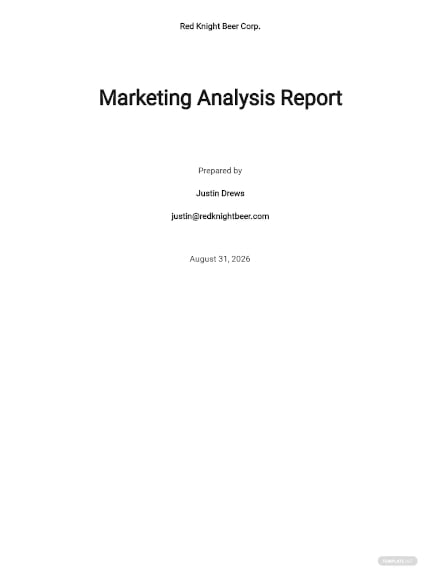 marketing analysis report template