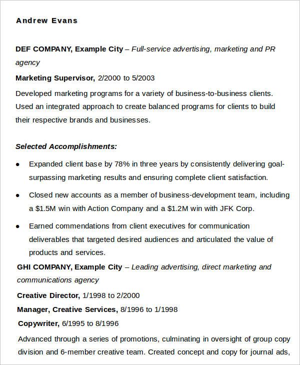 marketing communication manager resume