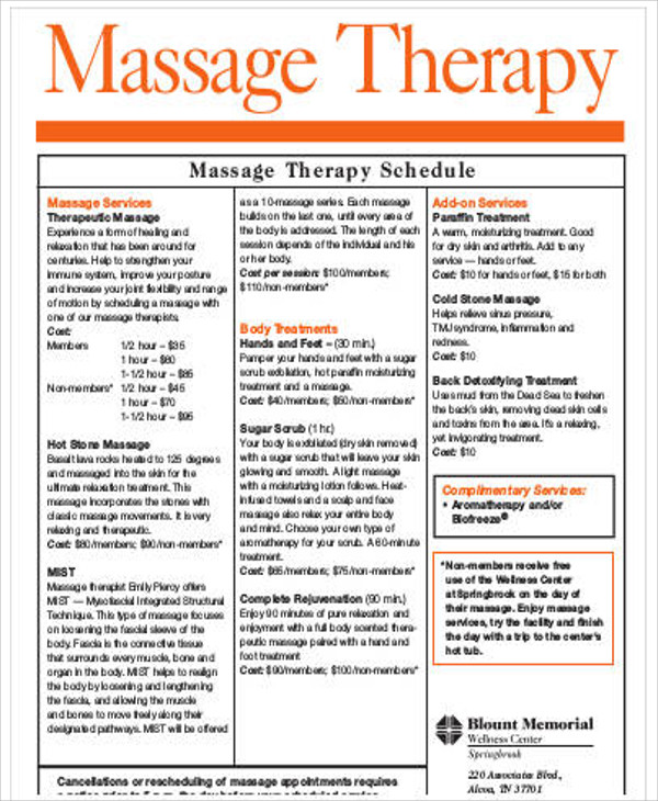 9+ Therapy Schedule Templates Sample, Example