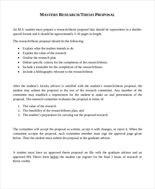 Thesis Proposal Template-9+ Free Word, PDF Format Download | Free