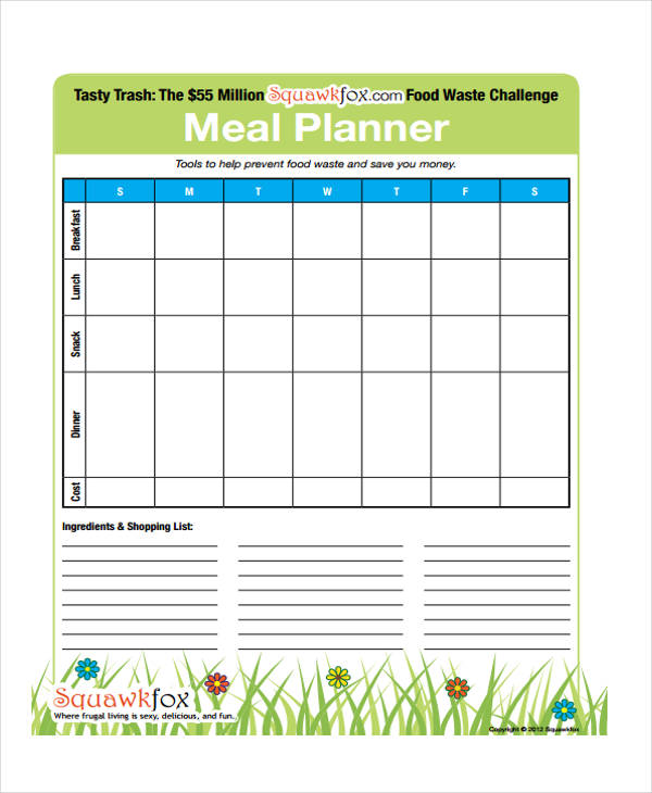 Meal Calendar Templates - 13+ Word, PDF Format Download