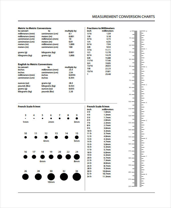 Measurement Chart Templates - 16+ Free Word, Pdf Format Download