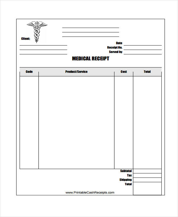 medical receipt