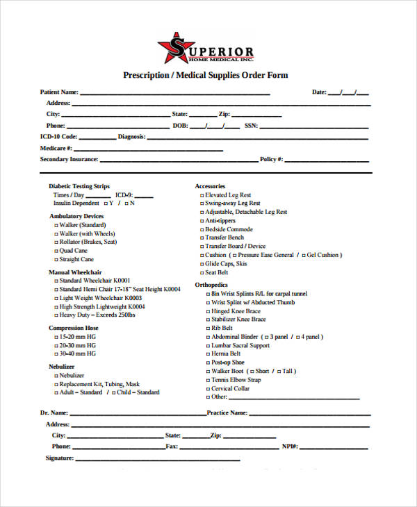 Supply Order Templates 8 Free PDF, Format Download