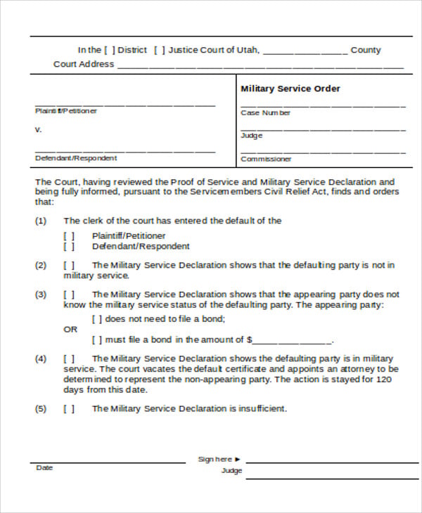 military service order