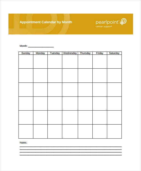 6 appointment calendar templates free sample example format