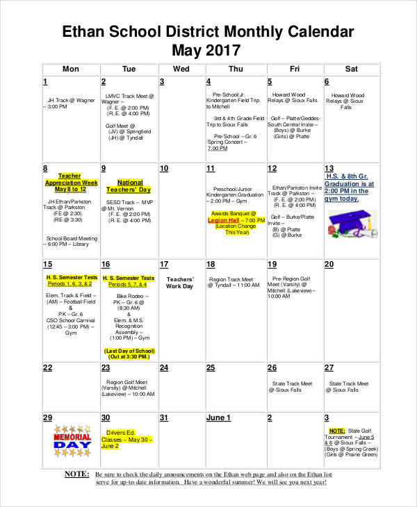 Basic calendar templates 10 free word pdf format download