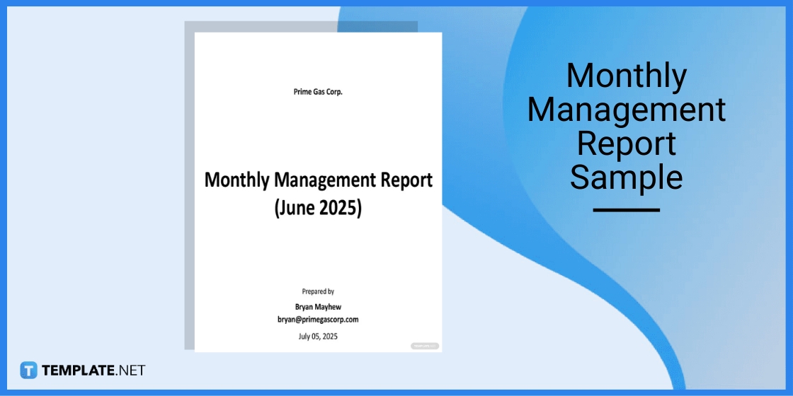 monthly management report sample template
