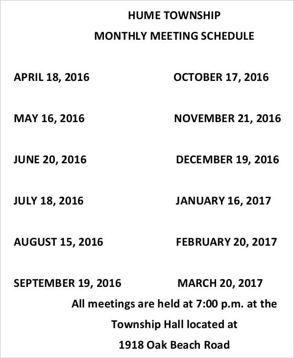 monthly meeting