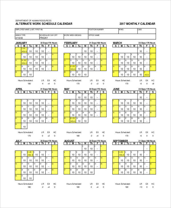 27+ Printable Schedule Templates