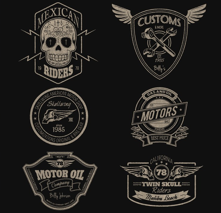 motors badges free vector