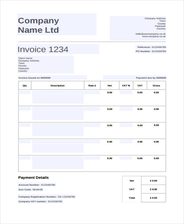 moving invoice