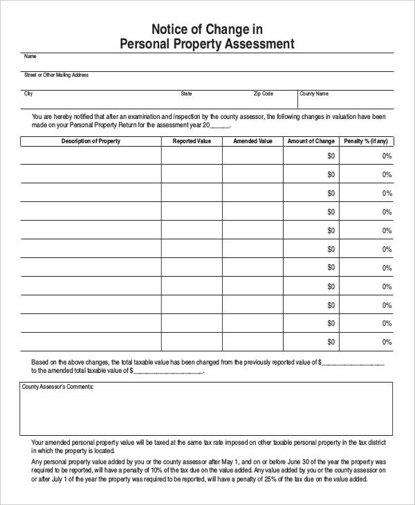 5+ Notice of Assessment Templates Free Samples, Examples, Format Download