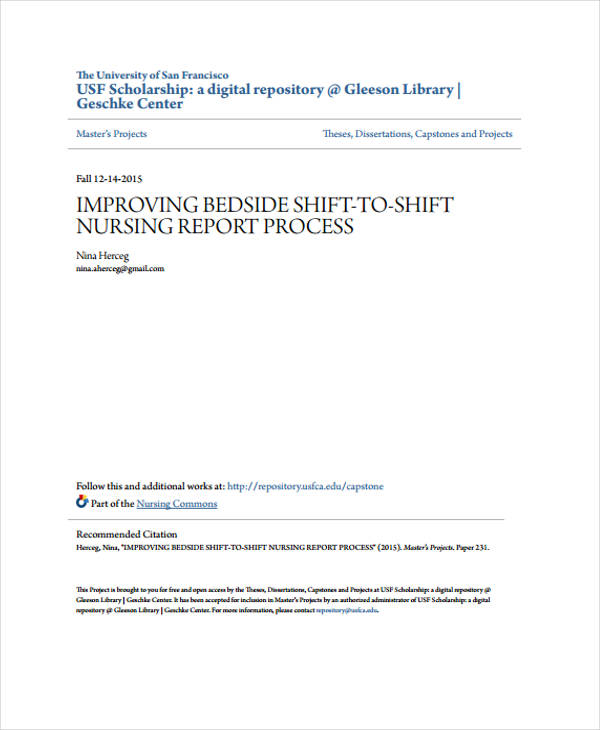 8+ Nursing Report Templates Free PDF Format Download