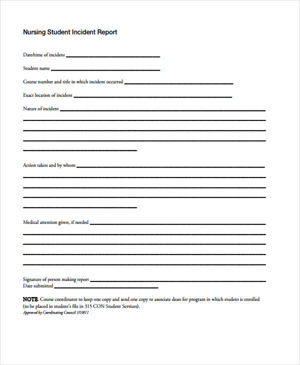 nursing incident report template