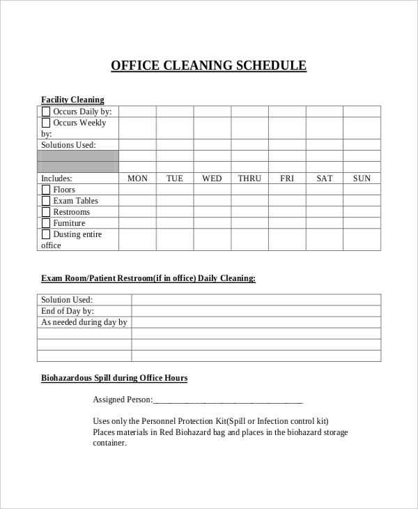 27+ Printable Schedule Templates