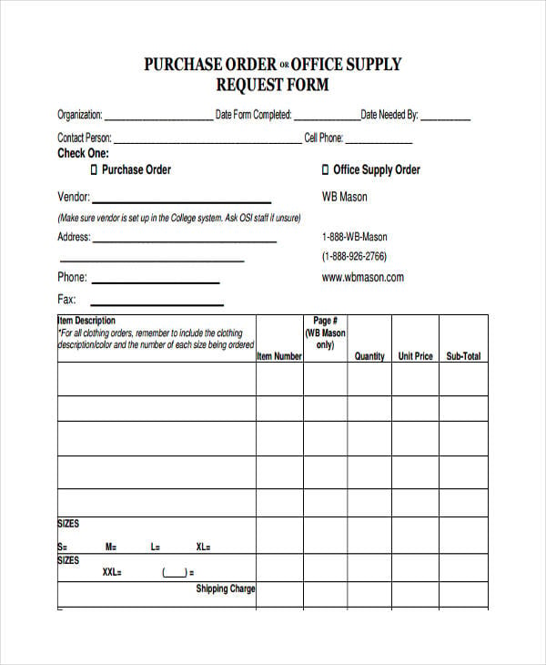 office purchase order template