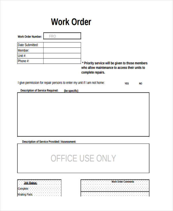 office work order