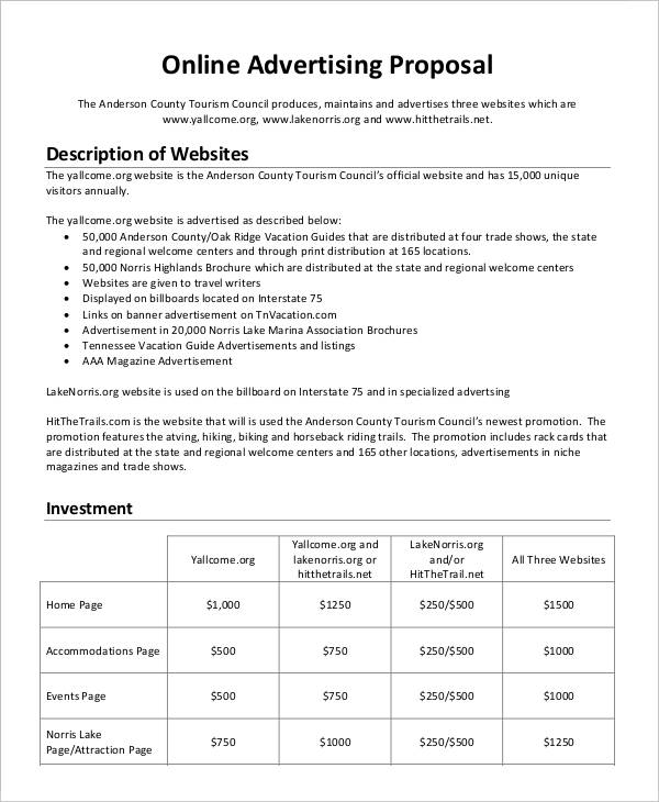 Advertising Proposal Template Free Download Printable Templates