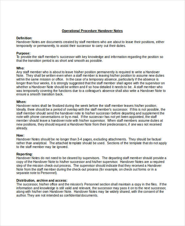 7+ Procedure Note Templates - Free Sample, Example Format Download