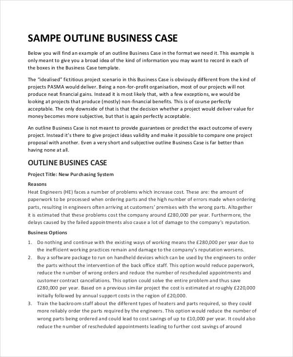 outline for business case