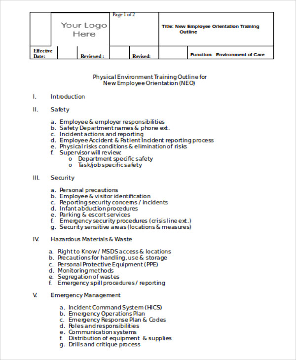 Training Outline Templates 12 Free Wordpdf Format Download Free