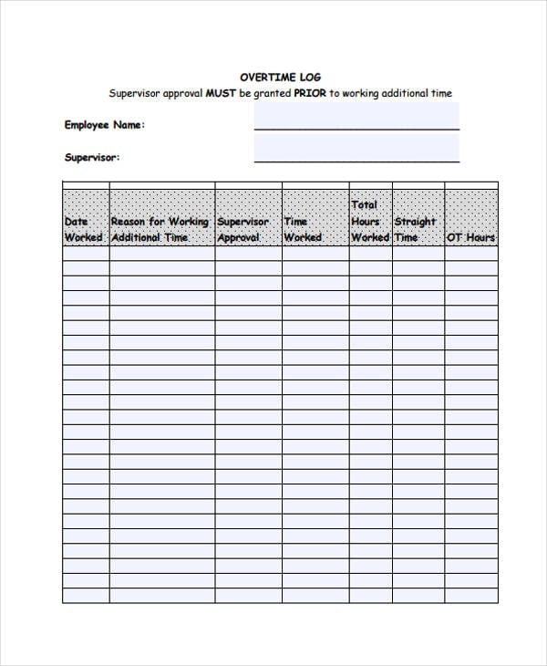 Overtime Sheet Template 13+ Free Word, PDF Format Download Free